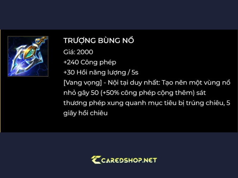  Trượng bùng nổ giúp tăng sát thương cho tướng pháp sư