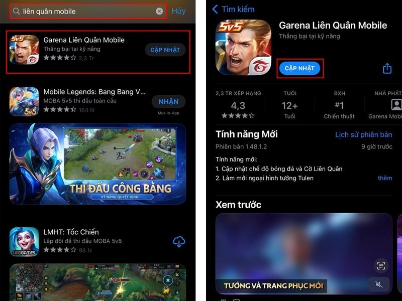 Phiên bản game chưa được cập nhật nên phản hồi chậm